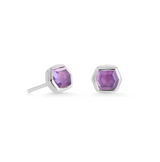 Davie Sterling Silver Amethyst Stud Earrings by Kendra Scott