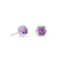 Davie Sterling Silver Amethyst Stud Earrings by Kendra Scott