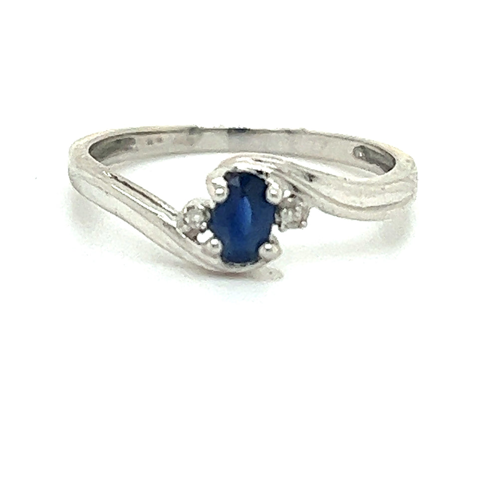 Oval Blue Sapphire Birthstone Ring
