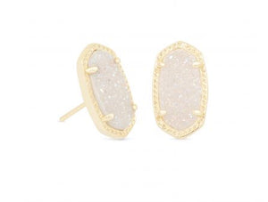 Ellie Gold Plated Earrings in Iridescent Drusy by Kendra Scott