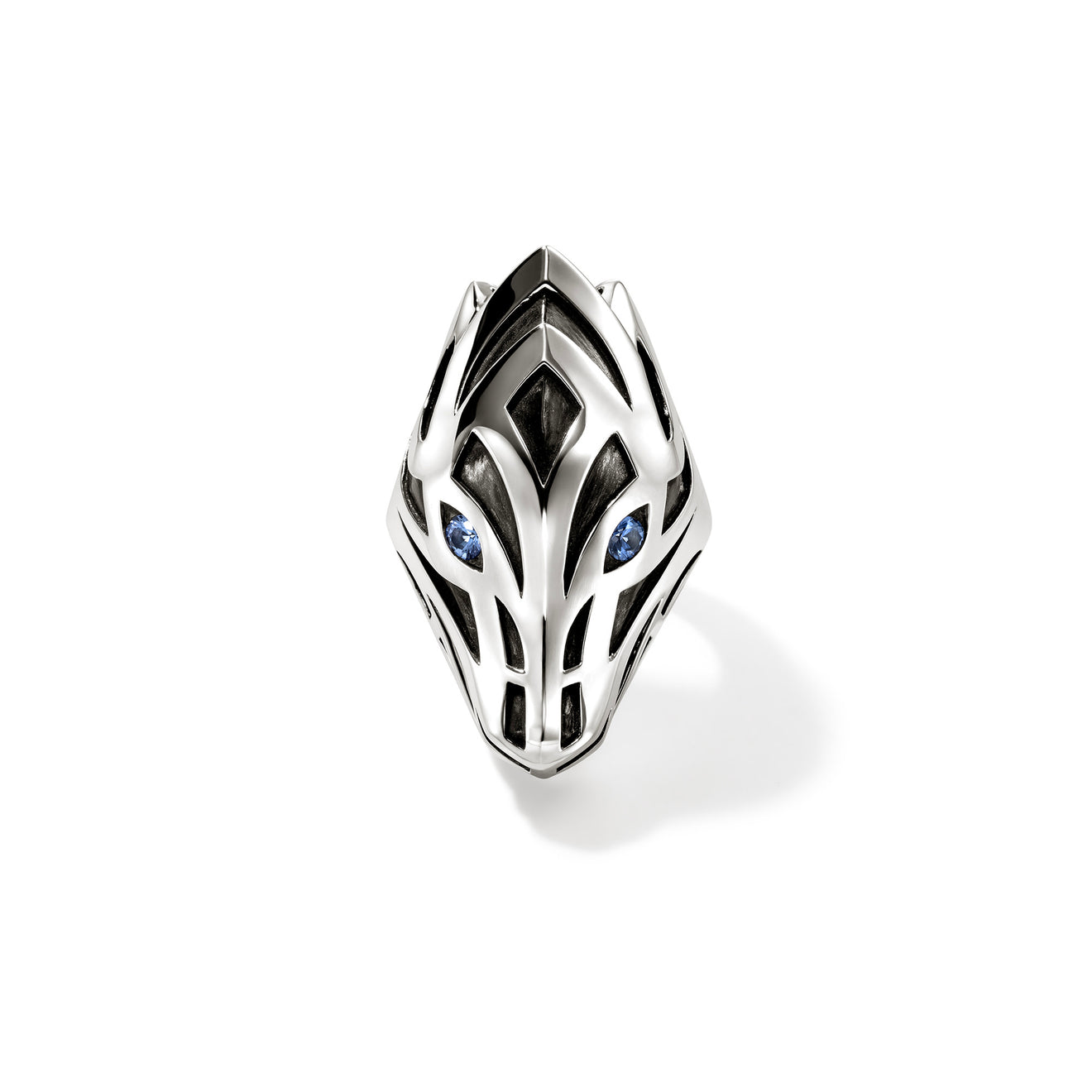 Naga Silver Ring with Blue Sapphire Eyes by John Hardy