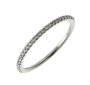 14K White Gold 0.14cttw Diamond Wedding Band