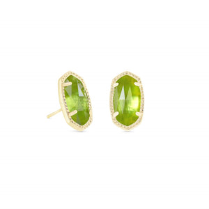 Ellie Gold Plated Earrings in Peridot Illusion by Kendra Scott