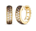 14K Honey Gold Ombre Earrings with 0.61cttw Chocolate & Vanilla Diamonds by LeVian