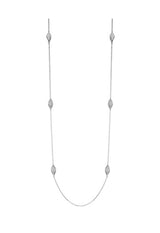 Sterling Silver CZ Marquise Station Necklace 36" by Charles Garniner