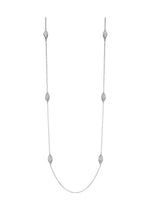 Sterling Silver CZ Marquise Station Necklace 36" by Charles Garniner