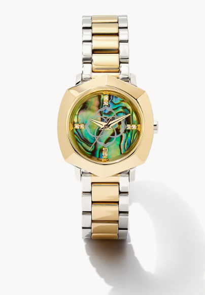 Dira Two Tone Stainless Steel 28mm Watch in Abalone by Kendra Scott