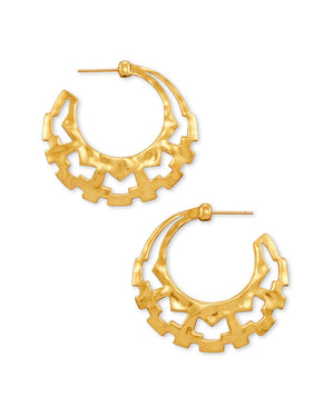 Shiva Vintage Gold Plated Hoop Earrings by Kendra Scott