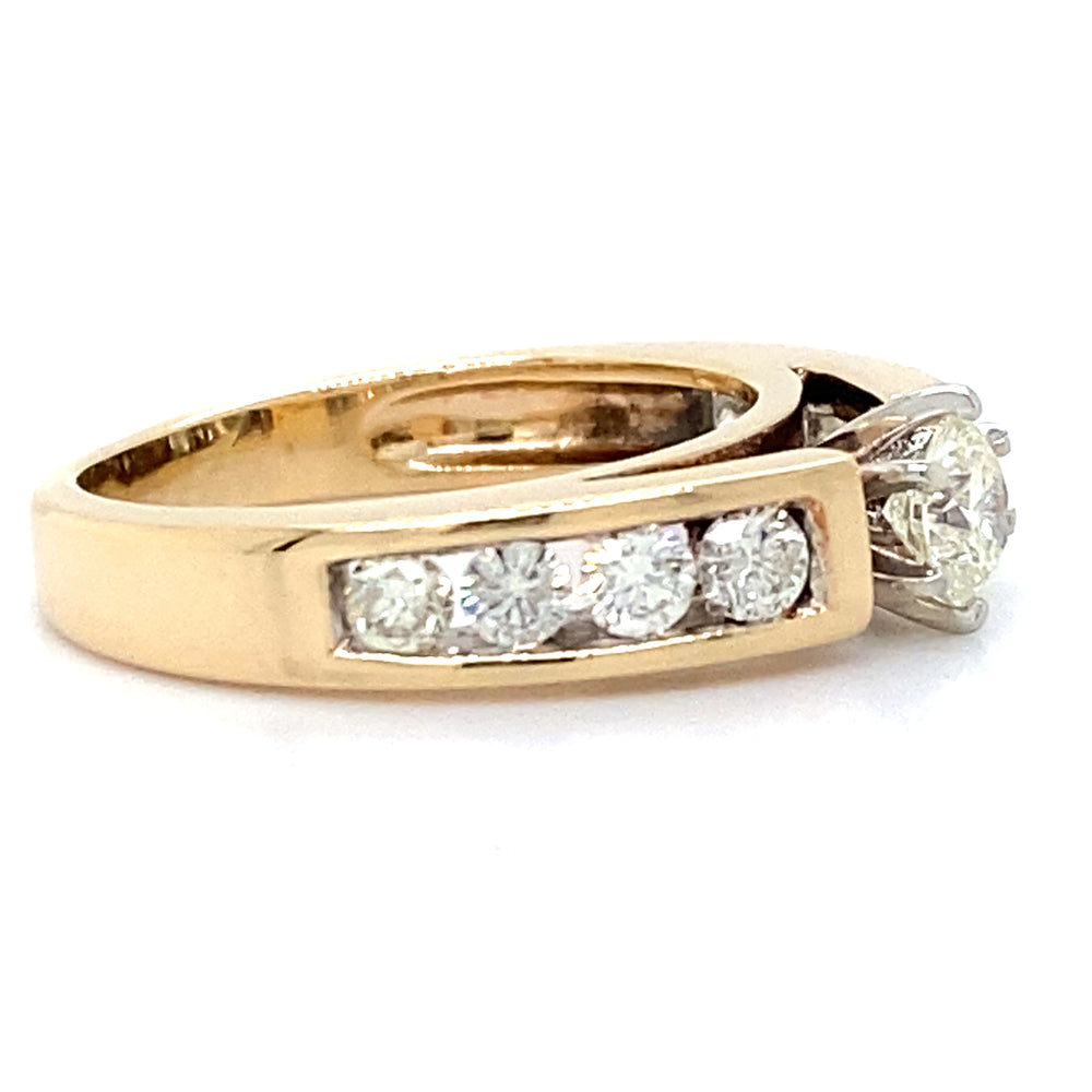 Estate 0.86cttw Channel Set Engagement Ring