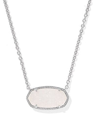 Elisa Statement Silver Iridescent Drusy Short Pendant Necklace by Kendra Scott