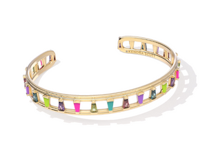 Kelsey Gold Plated Multi Mix Cuff Bracelet M/L by Kendra Scott