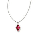 Silver Framed Abbie Short Pendant Necklace with Light Burgundy Illusion by Kendra Scott