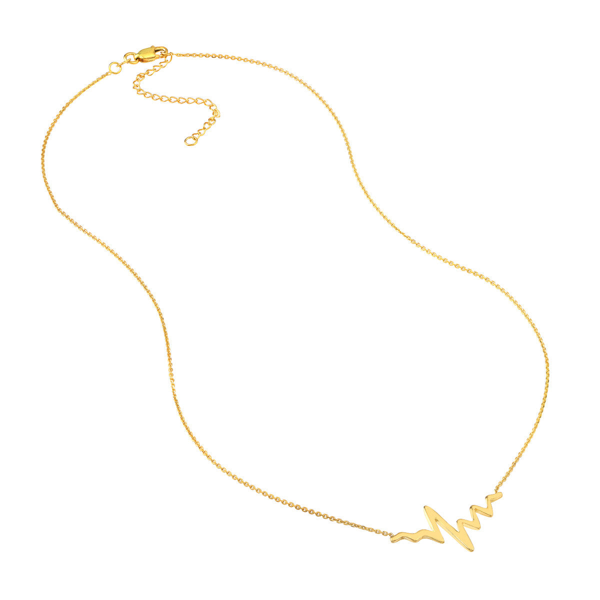 Yellow Gold Plated Heart Beat Necklace