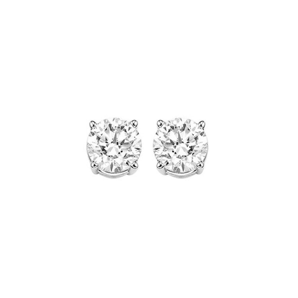 14K White Gold 0.25cttw  I/K I1 Diamond Stud Earrings