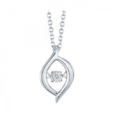 10K White Gold 0.02ct Rhythm of Love Diamond Pendant Necklace