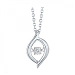 10K White Gold 0.02ct H/I SI Rhythm of Love Diamond Pendant Necklace