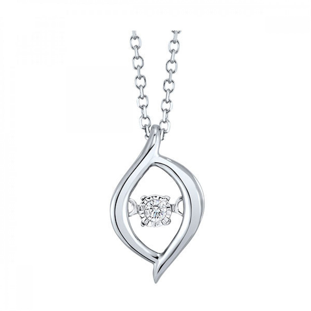 10K White Gold 0.02ct Rhythm of Love Diamond Pendant Necklace