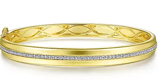 14K Yellow Gold 0.44cttw Diamond Bangle by Gabriel