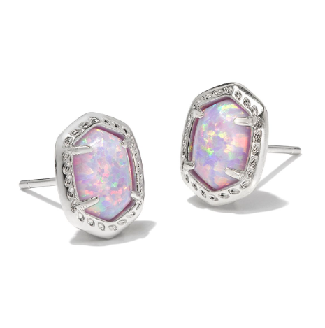 Daphne Silver Lilac Kyocera Opal Framed Stud Earrings by Kendra Scott