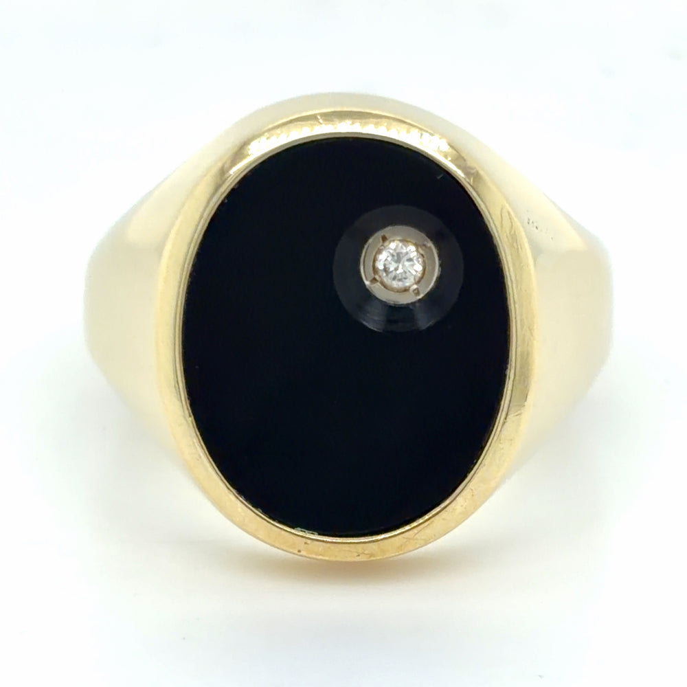 Estate Black Onyx Signet Ring