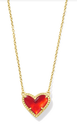 Ari Heart Gold Plated Red Illusion Pendant Necklace by Kendra Scott