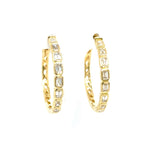 14K Yellow Gold 1.59cttw GH_SI1 Diamond Hoop Earrings