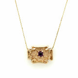 Estate Garnet Rectangular Slide Pendant