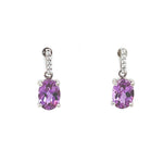 Sterling Silver 5x7 Alexandrite & Lab Glass Dangle Earrings