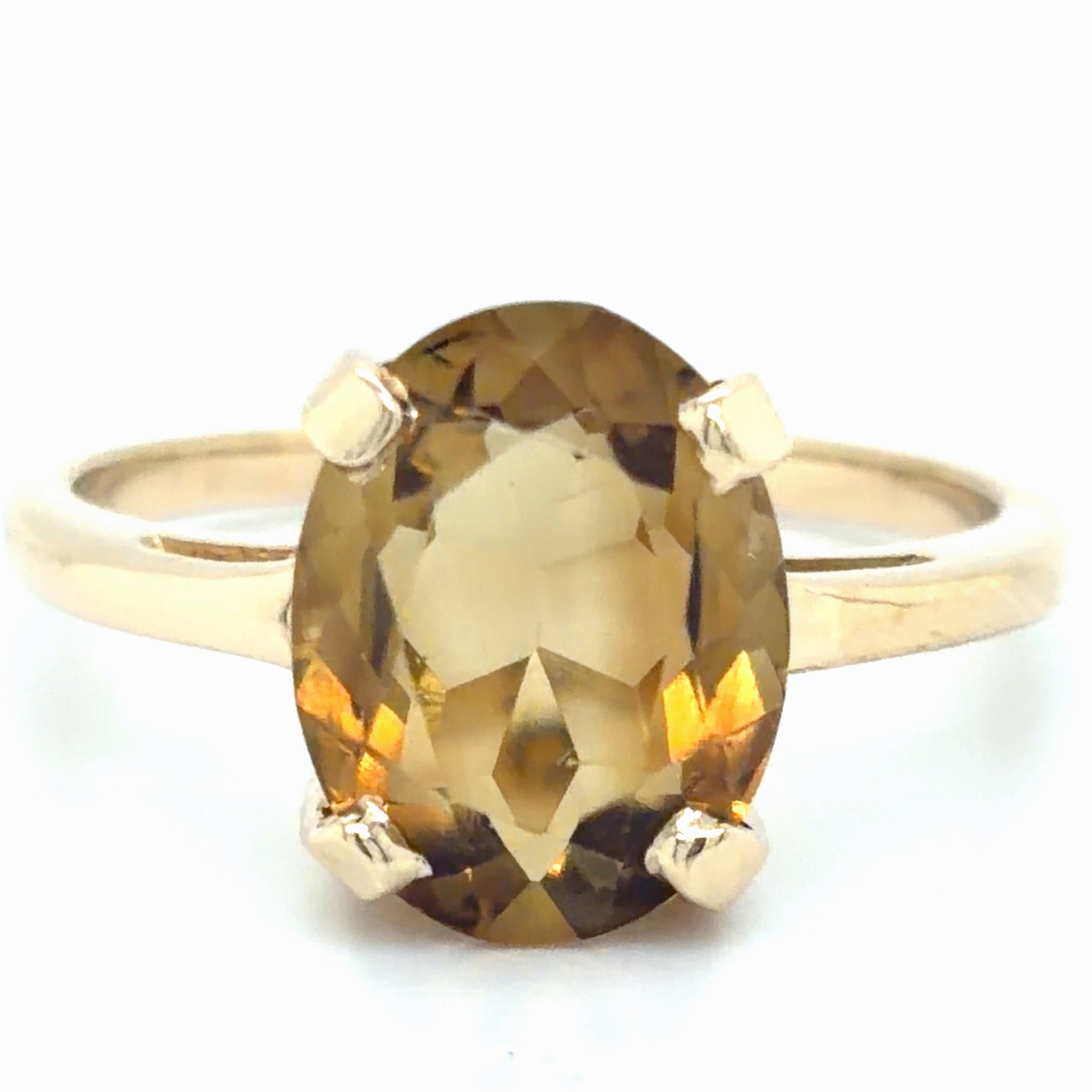Estate Citrine Solitaire Ring