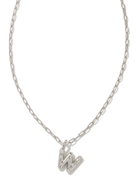 Crystal Letter W Silver White CZ Short Pendant Necklace by Kendra Scott
