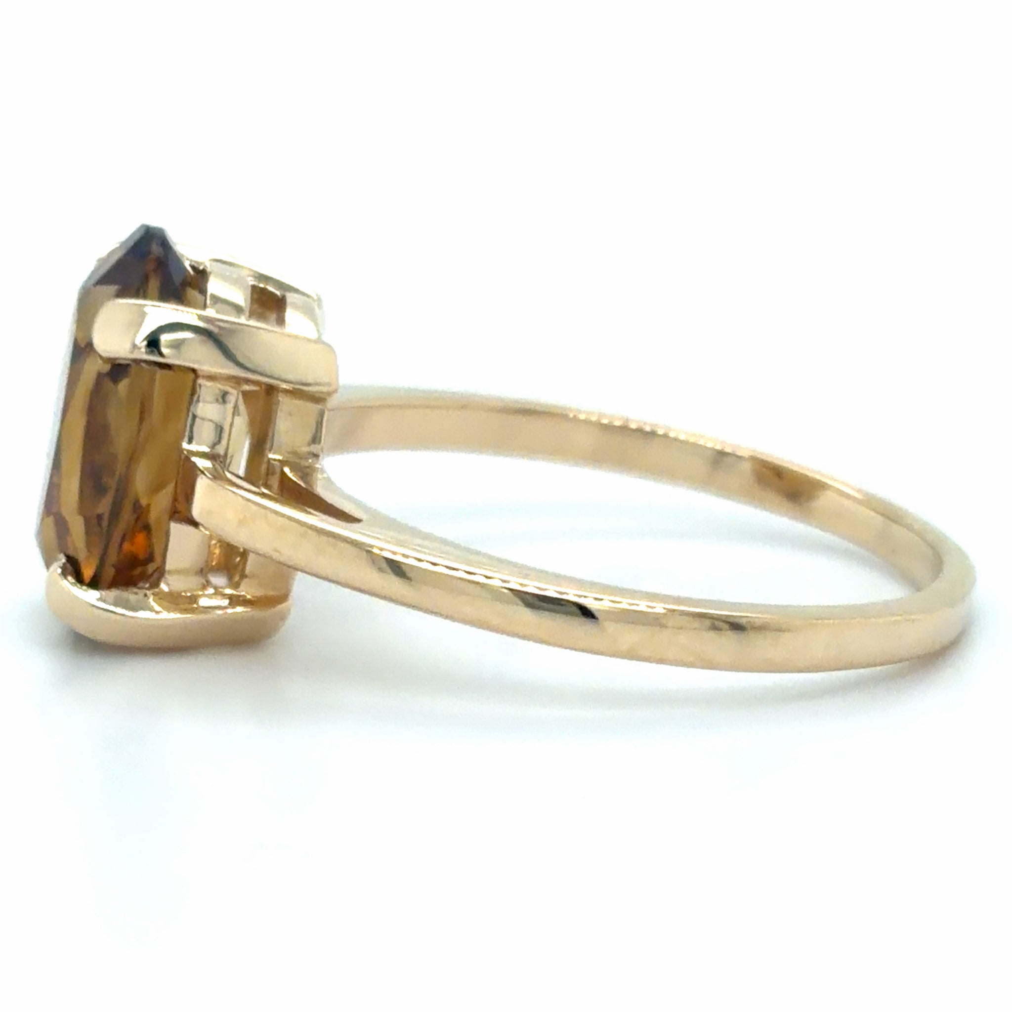 Estate Citrine Solitaire Ring