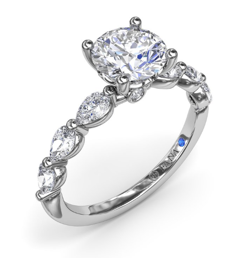 14K White Gold 0.61cttw VS FG Diamond Semi-Mount Ring