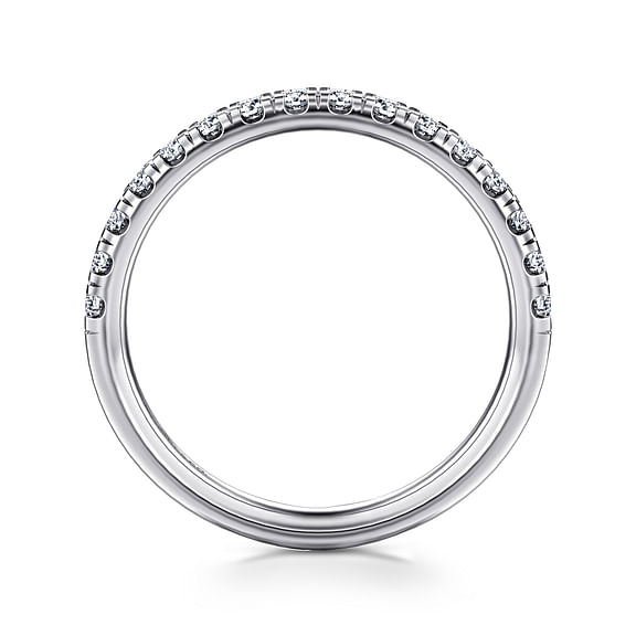 14K White Gold Diamond Wedding Band
