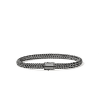 Icon Silver 5mm XS Small Bracelet with Pusher Clasp with Black Rhodium by John Hardy