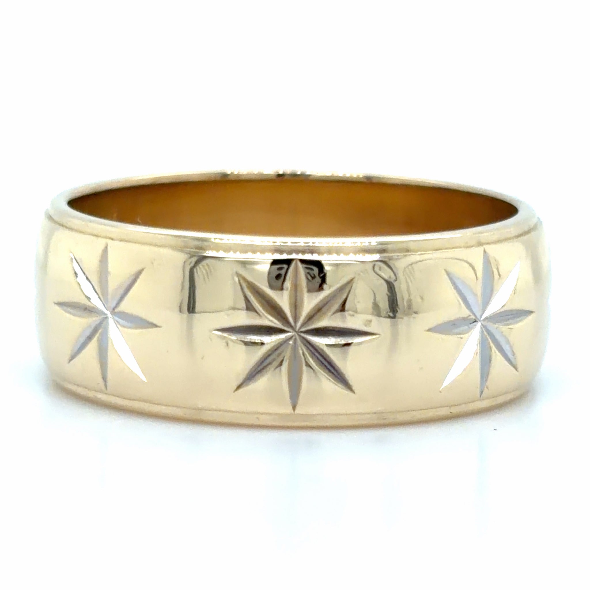 Estate Star Patterned Wedding Band