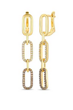 14K Honey Gold 0.60cttw Chocolate & Nude Diamond Earrings