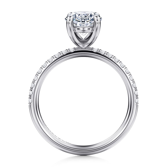 Twain - 14K White Gold Oval Diamond Engagement Ring