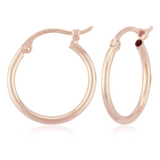 14K Rose Gold 1.5mmx15mm Hoop Earrings