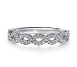 14K White Gold 0.23cttw SI2 G-H Diamond Twisted Band by Gabriel