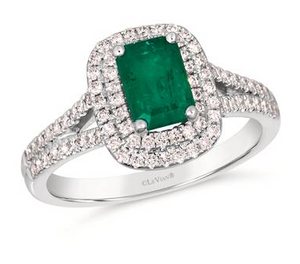 14K Vanilla Gold 0.70ct Costa Smeralda Emerald & 0.41cttw Vanilla Diamond Ring