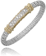 Sterling Silver & Yellow Gold Diamond Closed Band Bracelet by VAHAN