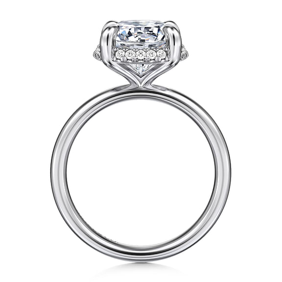 Symphony - 14K White Gold Round Hidden Halo Diamond Engagement Ring