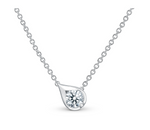 18K White Gold 0.33ct IJ/VS LU Droplet Pendant 18" by HOF