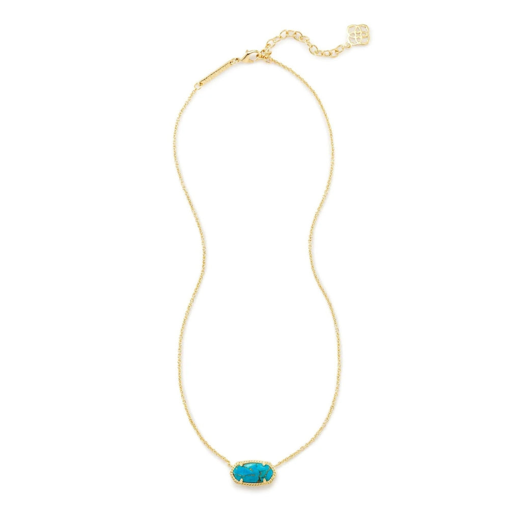 Elisa Necklace Gold Bronze Veined Turquoise by Kendra Scott