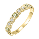 10K Yellow Gold 0.08cttw Diamond & 0.14cttw Peridot Ring
