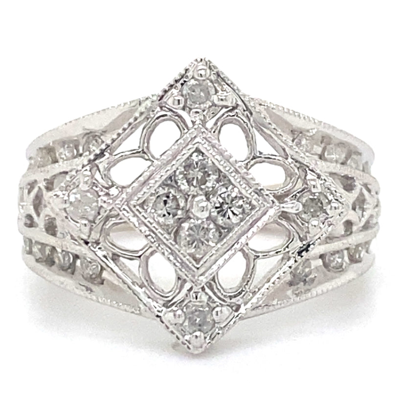 Estate Diamond Filigree Ring