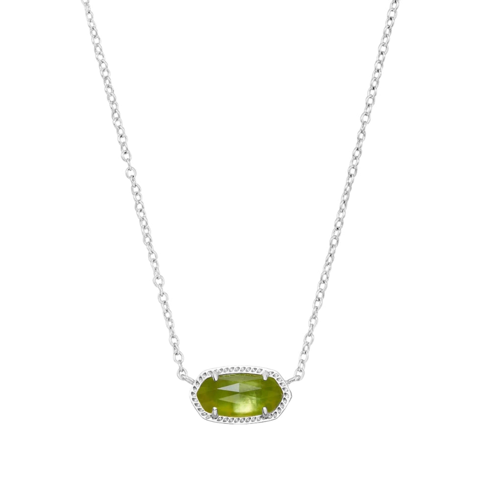 Elisa Silver Plated Pendant Necklace In Peridot Illusion, by Kendra Scott