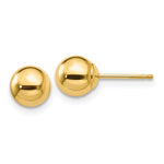 14K Yellow Gold, 6mm Ball Stud Earrings