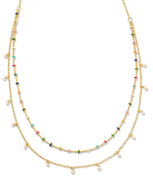 Eve Yellow Gold Plated Multi Mix Strand Necklace by Kendra Scott