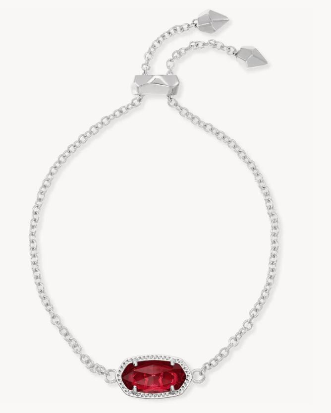 Elaina Silver Plated Adjustable Chain Bracelet in Berry by Kendra Scott